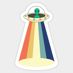 Vintage alien UFO Sticker